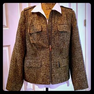 Micheal Kors zip front military inspired jacket